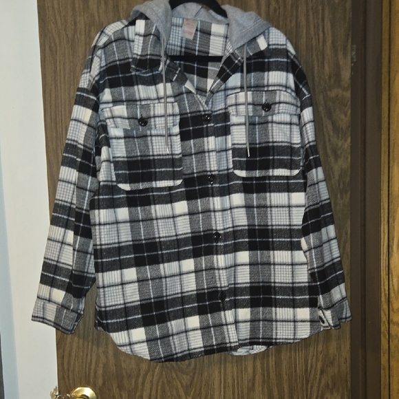 No Boundaries Jackets & Blazers - No Boundaries Black and Gray Plaid Jacket